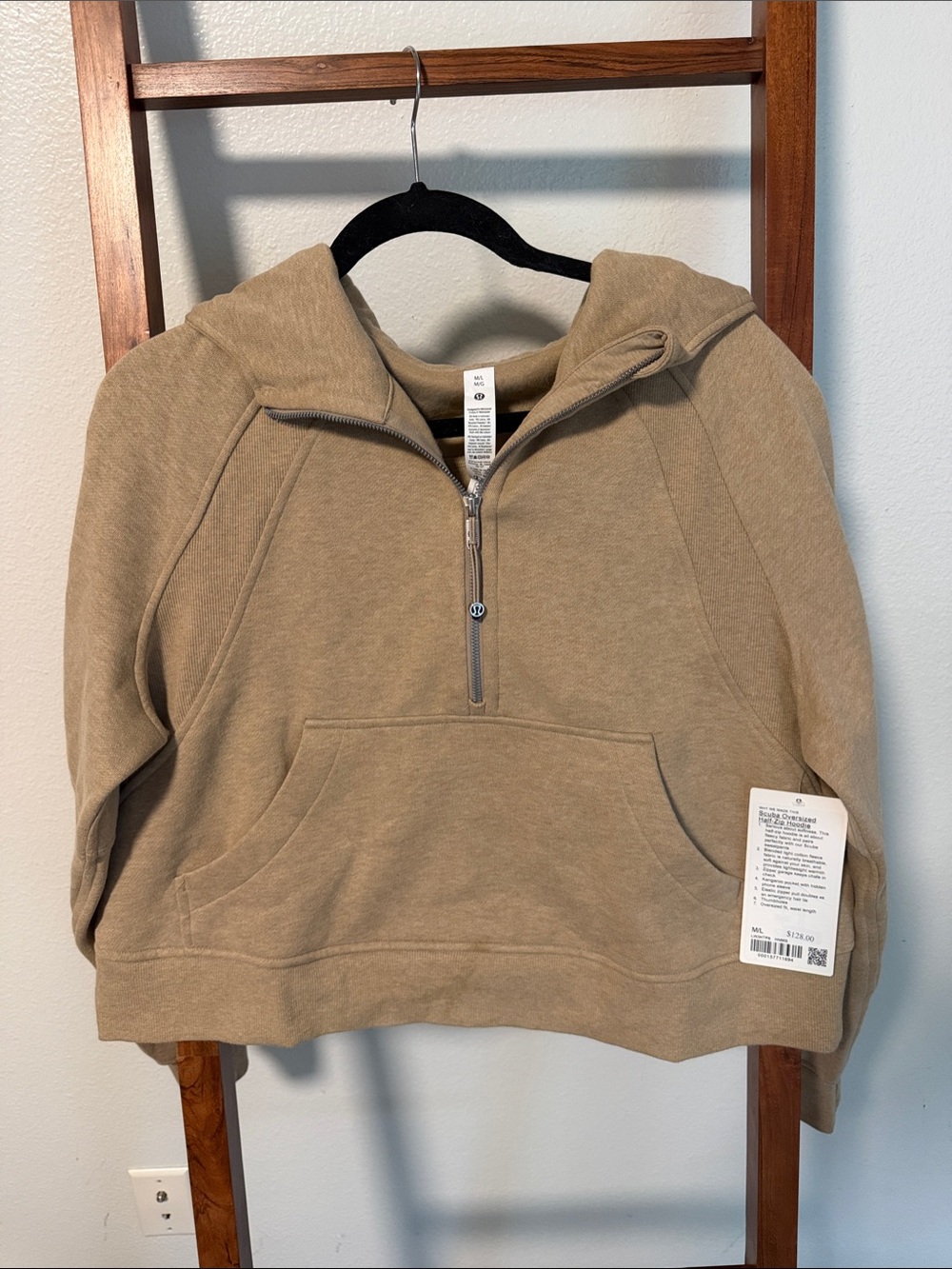 Scuba oversized half zip hoodie